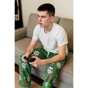 A Christmas Story Mens Green Fleece Holiday Sleep Pants Size Medium Cozy & Soft